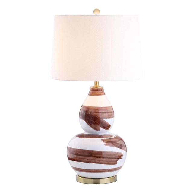 Aileen Double Gourd Table Lamp in Brown/Gold For Sale
