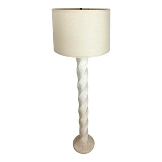 Michael Taylor Style Plaster Stone Spiral Floor Lamp For Sale