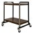Mid Century Chrome and Wood Laminate Bar Cart, Rolling Serving Cart For Sale