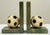 Figurative Vintage Italian Alabaster and Marble Soccer Ball Bookends For Sale - Image 3 of 11