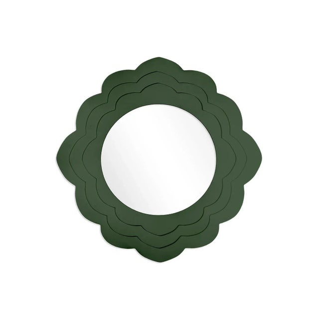 Contemporary Fleur Home Audubon Magnolia Circle Mirror in Duck Green, 48x48 For Sale - Image 3 of 3