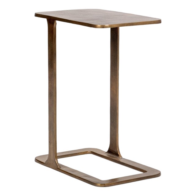 Modern Brass Portal End Table For Sale