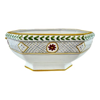 1978 Signed Hand-Painted Ceramic Jardiniere Planter, Made in Portugal for Sigma by McMxxiv For Sale