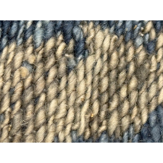 Coastal 4ft4in X 8ft 11in Hand Woven Indian Tribal Flat Woven Runner For Sale - Image 3 of 6