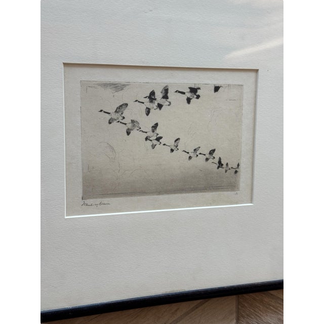 American Frank W. Benson ‘The V’ Original Etching, Framed For Sale - Image 3 of 5