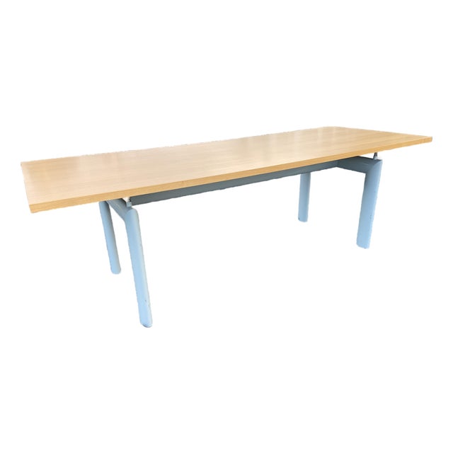 Cassina - Le Corbusier - Dining Table - Lc6 Dining Table Oak and Grey Metal Base For Sale