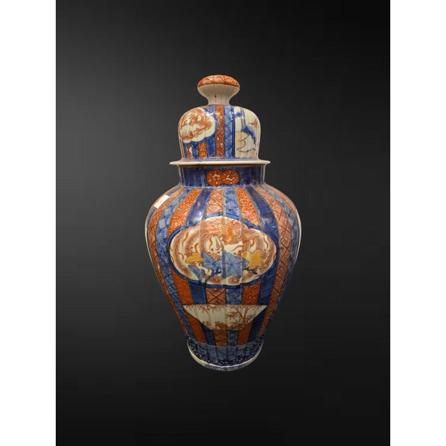 Meiji period (1868–1912), late 19th century A handsome Japanese Imari jar and cover of generous baluster form, the body...