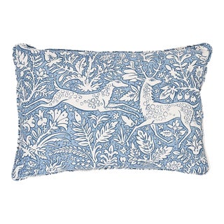 Schumacher Khan's Park Lumbar Pillow in Chambray For Sale