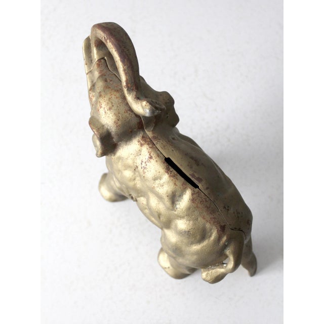 Metal Antique Cast Iron Elephant Bank For Sale - Image 7 of 9