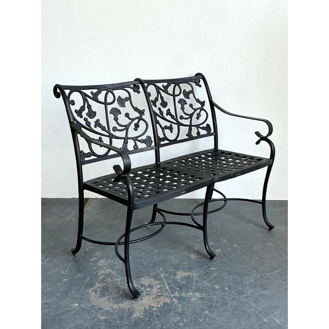 Vintage Wrought Iron Ivy Bench For Sale - Image 12 of 12