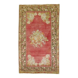 Zabihi Collection Floral Antique Turkish Ghiordes Rug - 3'3" x 5' For Sale
