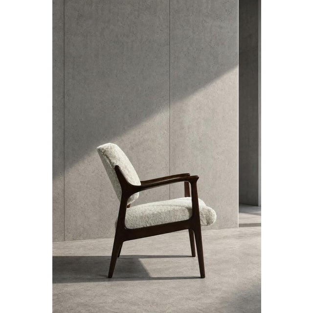 Vintage Scandinavian Teak White Armchair by Inge Andersson for Bröderna Anderssons, 1960s For Sale - Image 4 of 18