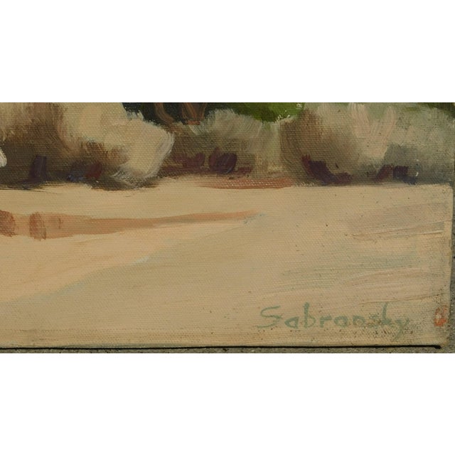 VINTAGE OIL PAINTING ON CANVAS BY NOTED CA/AZ ARTIST, MARTIN SABRANSKY. IMAGE SIZE 20 X 24, SIGNED LOWER RIGHT UNFRAMED...