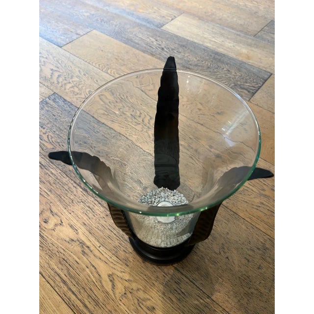 Glass Candle Holders-Kreiss Hurricane W/Glass Top, Set of 2 For Sale - Image 7 of 7