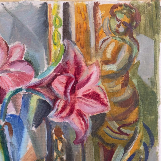 1950s 'Still Life, Amaryllis Lilies' by Jules Schyl, 1952, Expressionist, Danish, Aurora, the Twelve For Sale - Image 5 of 11
