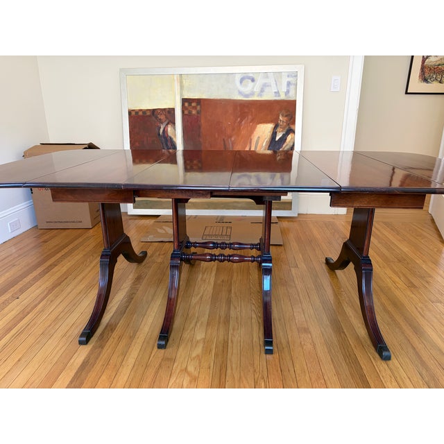 Brandt Mahogany Double Pedestal Dining Table, Seats 6-8, Original Label ...
