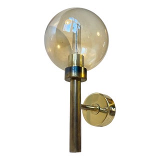 Modern Swedish Brass and Ice Cream Wall Sconce by Hans-Agne Jakobsson for Markaryd, 1960s For Sale