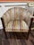 Vintage Velvet Striped Barrel-Back Accent Chair For Sale - Image 10 of 12