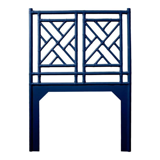 Chippendale Headboard Twin - Navy Blue For Sale