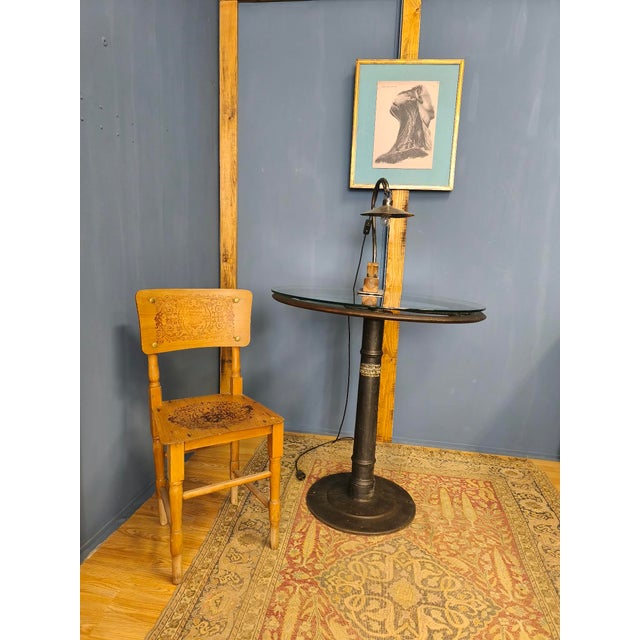 Glass Top Table with Cast Iron Industrial Iron Machine Legs, 2010s, Set of 3 For Sale - Image 18 of 18