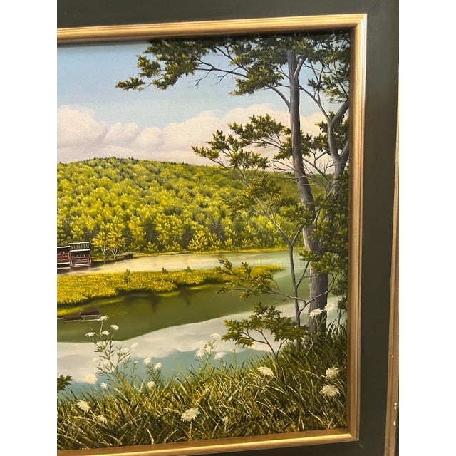 1980s 1980s Howard Hopkins Jr Queens Ann’s Lace Oil on Canvas Landscape Painting For Sale - Image 5 of 6