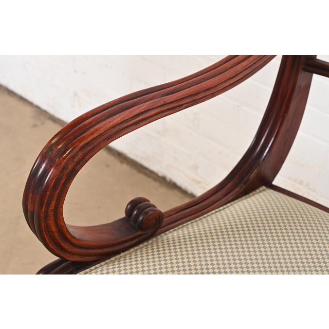 Brown Baker Furniture Regency Carved Mahogany Arm Chair or Side Chair For Sale - Image 8 of 12