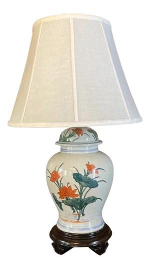 1980s Chinoiserie Ginger Jar Table Lamp