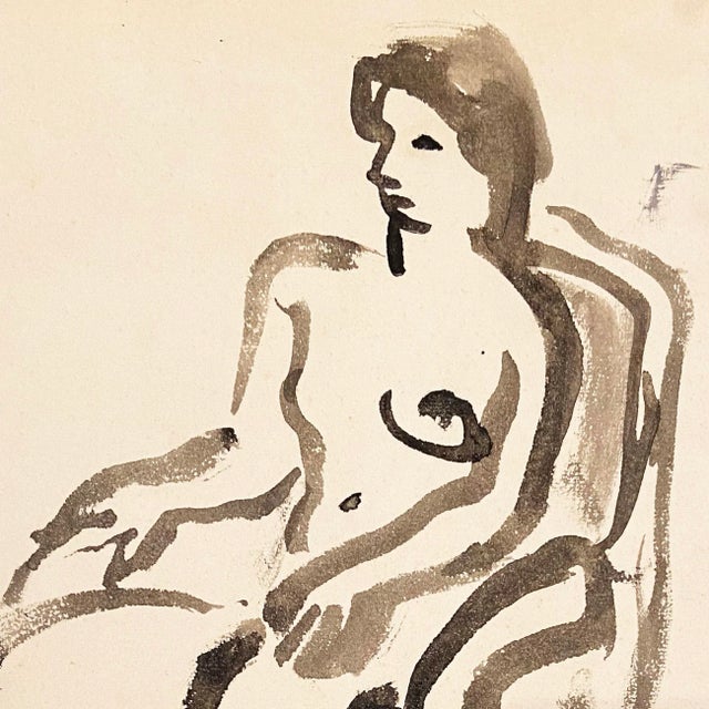 Modern 'Seated Nude' by Victor DI Gesu, Paris, Louvre, Academie Chaumiere, Carmel, California, Lacma For Sale - Image 3 of 6