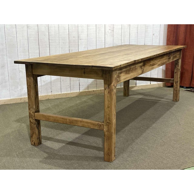 Rustic Early 20th Century Poplar Farmhouse Table For Sale - Image 3 of 14