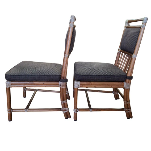 Modern Set of 4 McGuire Bamboo Dining Side Chairs For Sale - Image 3 of 6