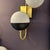 Brushed Brass and White Glass Globe Wall Sconces a Pair For Sale - Image 4 of 10