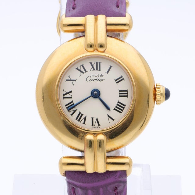 1980s Cartier Must De Colisee Vermeil 590002 Ladies 24mm Watch Box/Papers For Sale - Image 10 of 15