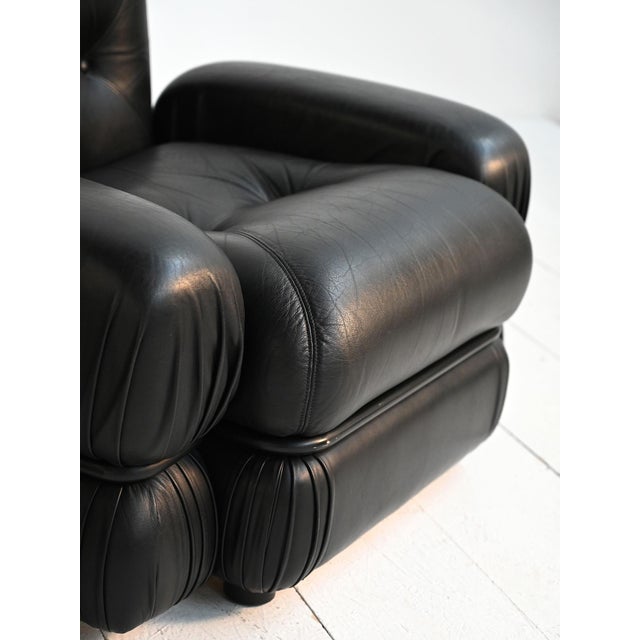 Black Leather and Tubular Steel Armchairs, 1970s, Set of 2 For Sale - Image 6 of 11
