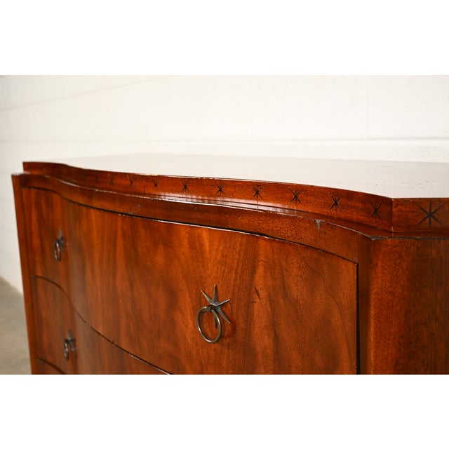 Baker Furniture French Regency Flame Mahogany Serpentine Front Chest of Drawers For Sale - Image 11 of 16