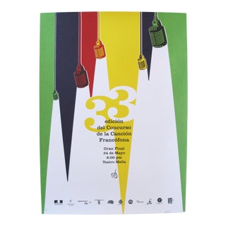 2016 Cuban Silkscreen, 33 Concurso de la cancion francofona For Sale