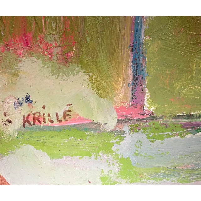 Modern Jean Krille, Landscape 125, Oil on Masonite For Sale - Image 3 of 11