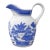 Vintage Chinese Blue & White Canton Style Porcelain Pitcher For Sale