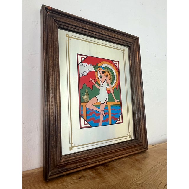 1970s Art Deco Advertising Mirror, 1970s For Sale - Image 5 of 16
