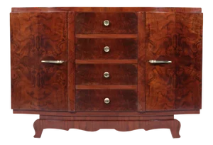 Art Deco French Small Sideboard in Walnut, 1925