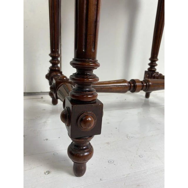 Antique German Walnut Sewing Table For Sale - Image 12 of 18