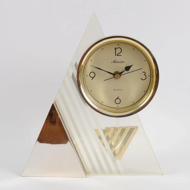 Postmodern Pendulum Desk Clock from Maxim, 1980s, in Very Good conditions. Designed 1980 to 1989 This piece has an...