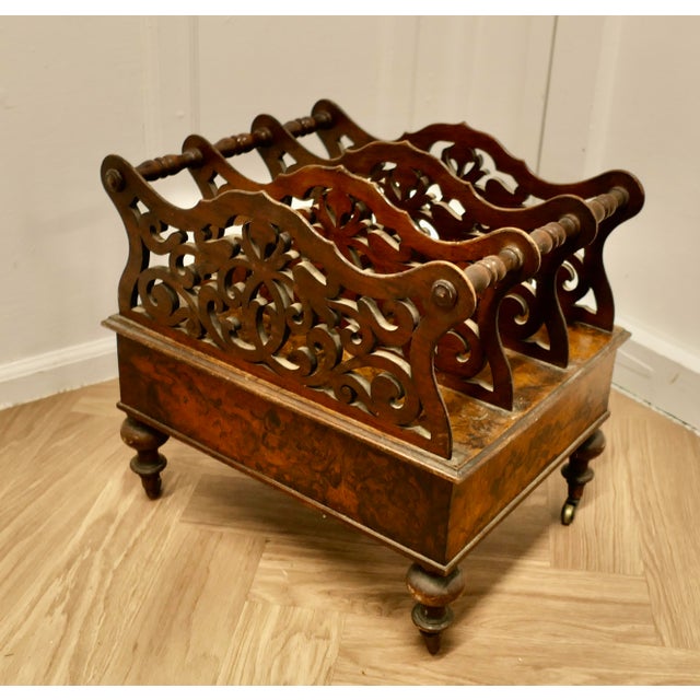 Brown Victorian Walnut Canterbury Magazine Stand For Sale - Image 8 of 8