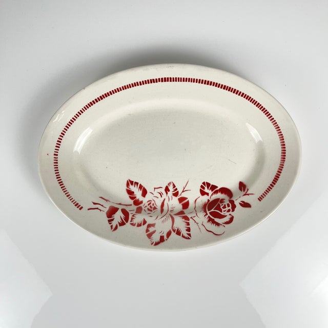 1960s Atlantic Oval Platter from Digoin-Sarreguemines, 1950s-1970s For Sale - Image 5 of 10