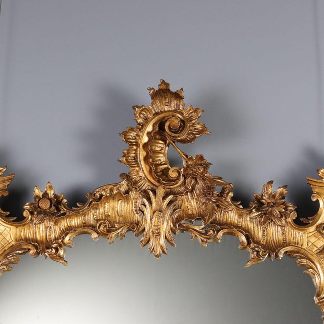 Carved and Gilded Wooden Mirror For Sale - Image 3 of 12
