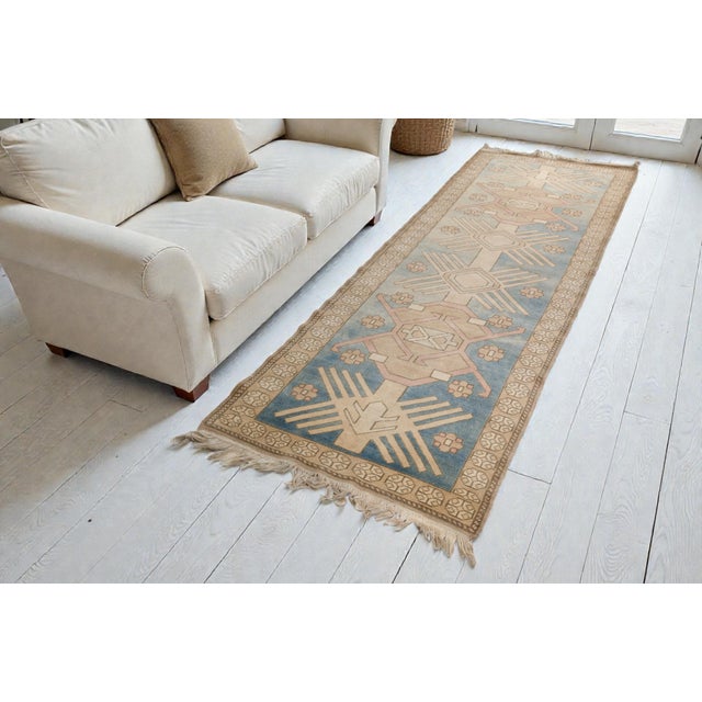 1960s Oushak Vintage Hallway Runner For Sale - Image 5 of 8