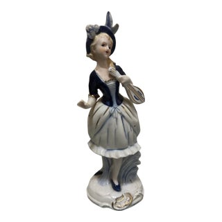 1920s Royal Dux Bohemia Rococo Porcelain Lady Figurine For Sale