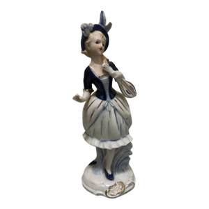 1920s Royal Dux Bohemia Rococo Porcelain Lady Figurine