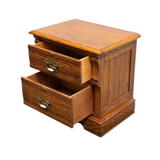 Lexington Furniture Recollections Solid Oak Rustic Country French 24" Two Drawer Nightstand 468-621 For Sale In Kansas City - Image 6 of 15