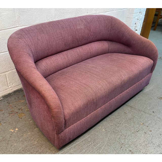 Mid 20th Century Vintage Upholstered Mid-Century Modern Sculptural Loveseat For Sale - Image 5 of 15