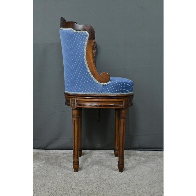Early 20th Century Louis XVI Beech Swivel Harpist Chair For Sale - Image 10 of 18